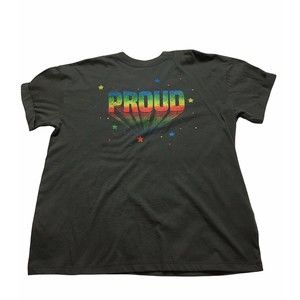 Free People Tee Shirt  Top Rainbow Proud Oversized S By Girl Dangerous Gray